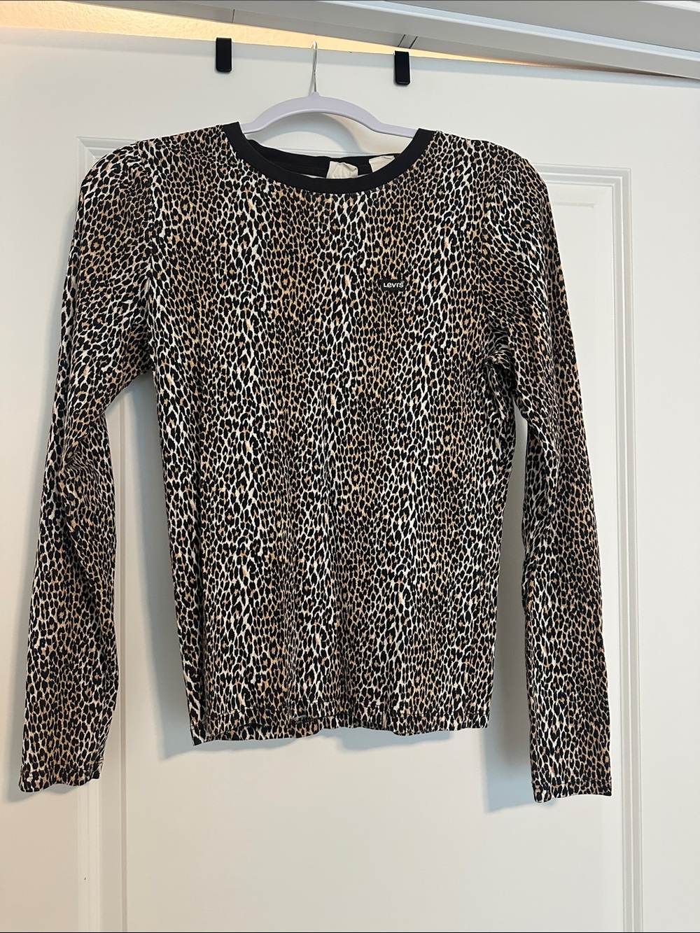 Levi's Leopard Print Long Sleeve Top - Black/Brown/Cream